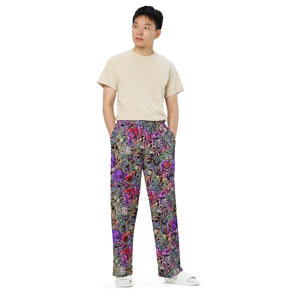 Violet Menagerie on Wide-Leg Pants — Front