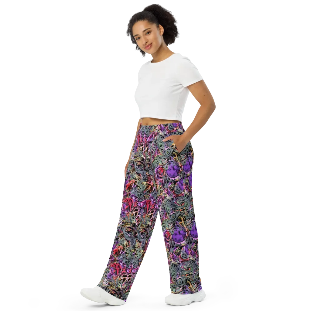 Violet Menagerie on Wide-Leg Pants — Left Front