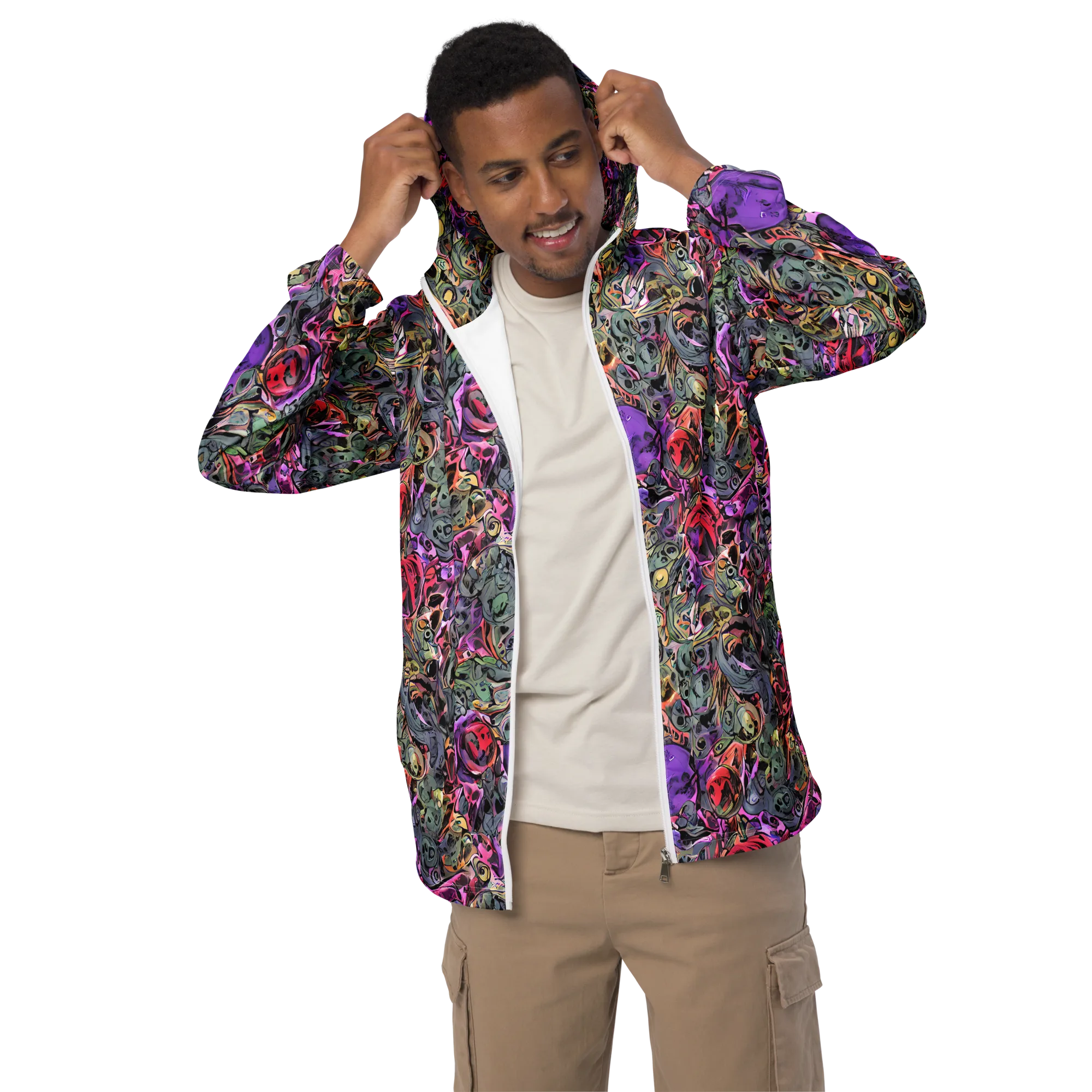 Violet Menagerie on Men's Windbreaker — Front