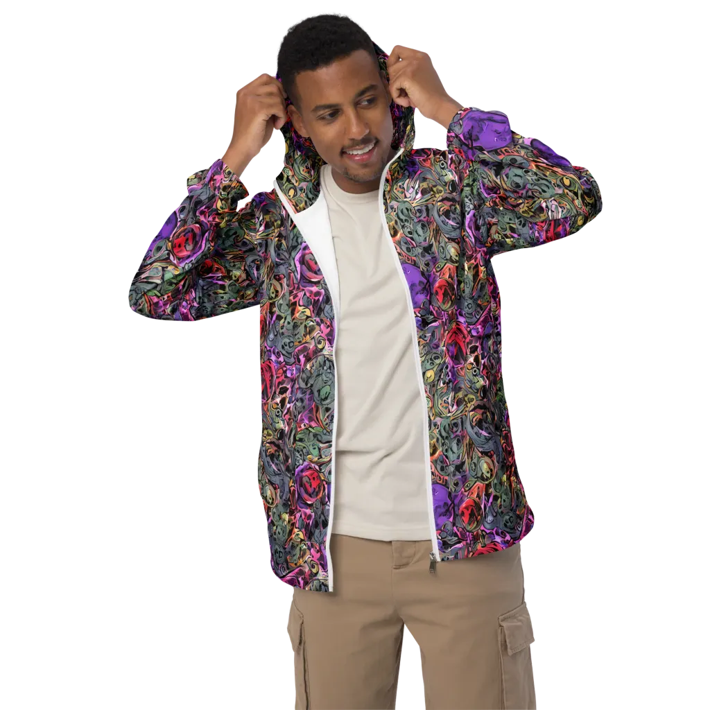 Violet Menagerie on Men's Windbreaker — Front