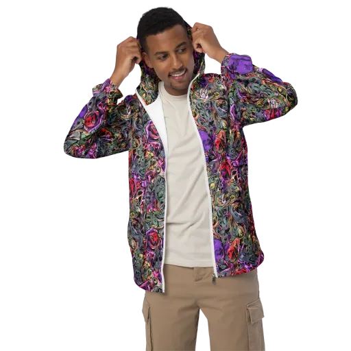 Violet Menagerie on a Men's Windbreaker
