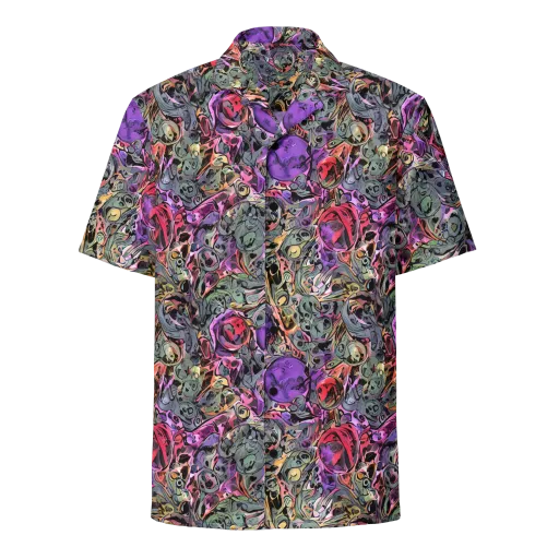Violet Menagerie on a Button Shirt