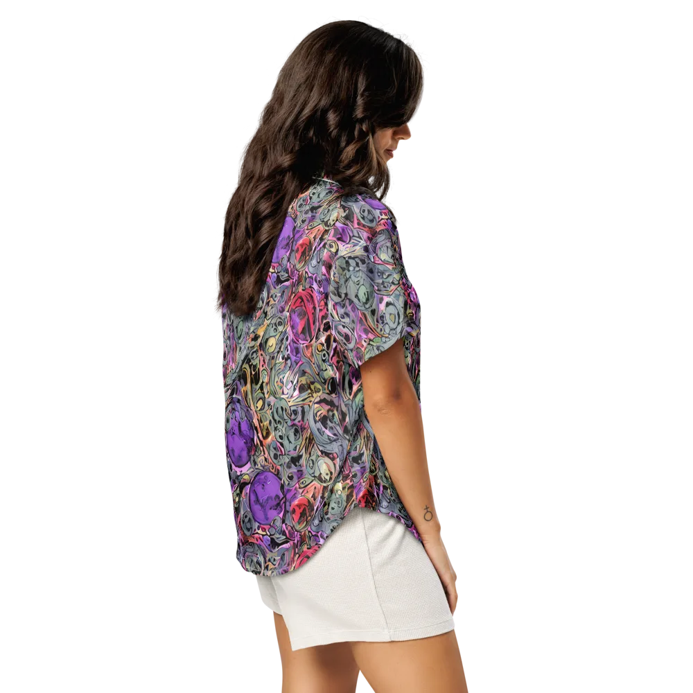 Violet Menagerie on Women's Short Sleeve Pajama Top — Right Back