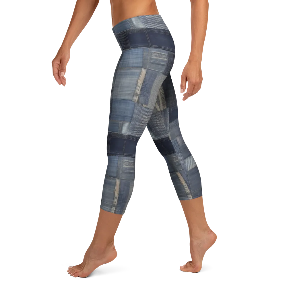 Blue Loom on Capri Leggings — Left