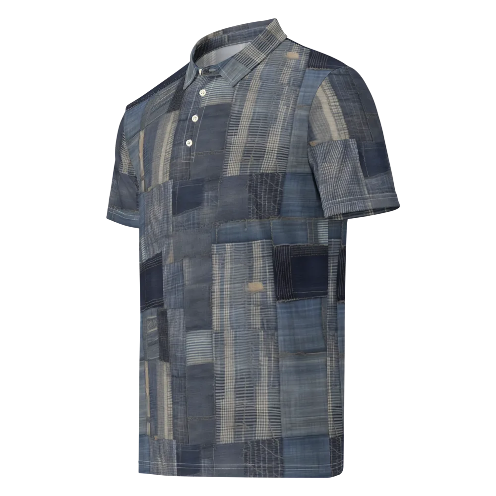 Blue Loom on Men's Slim Fit Polo Shirt — Left Front
