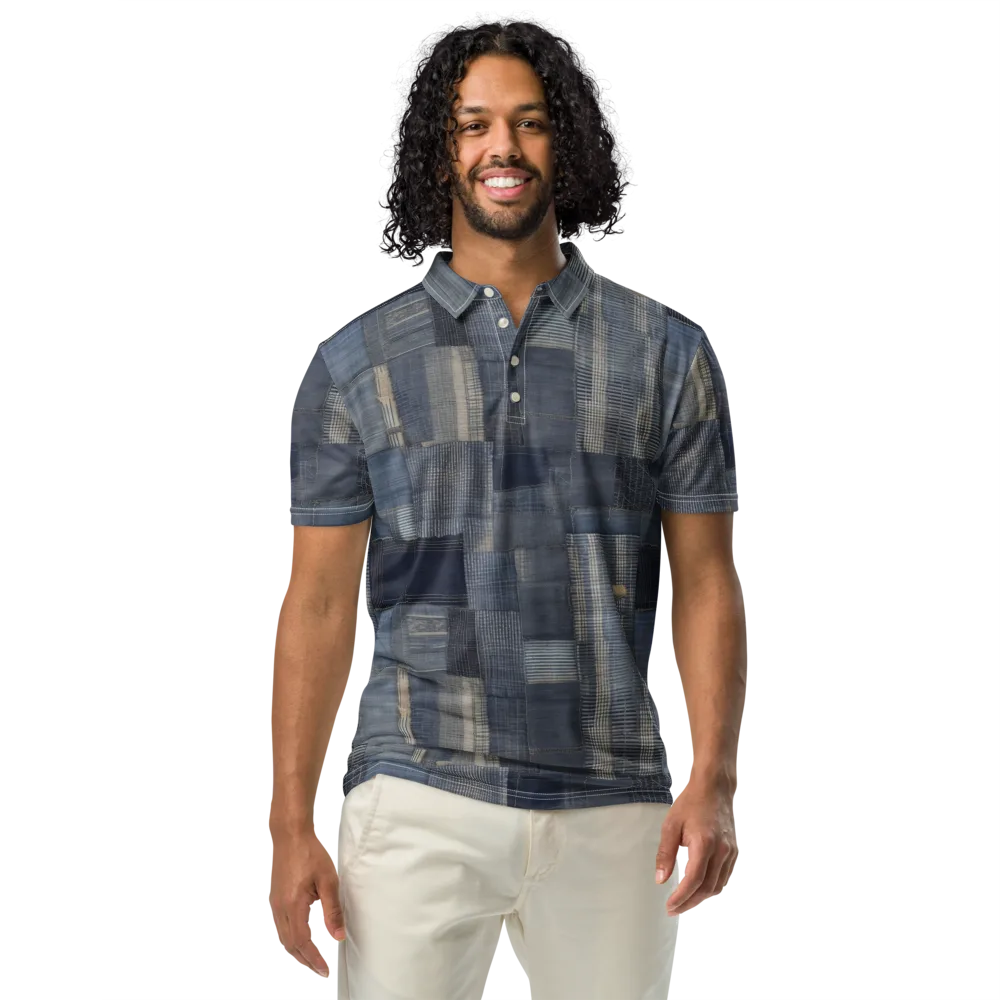 Blue Loom on Men's Slim Fit Polo Shirt — Front