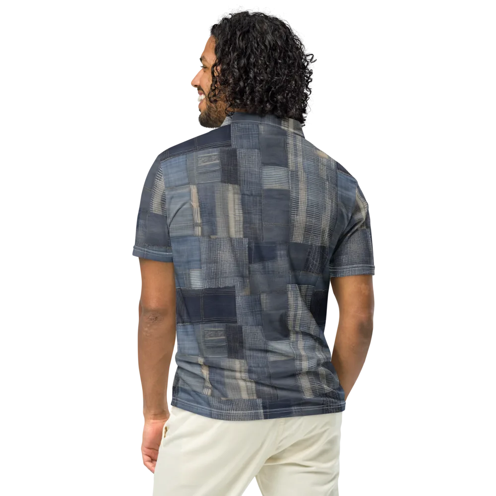 Blue Loom on Men's Slim Fit Polo Shirt — Back