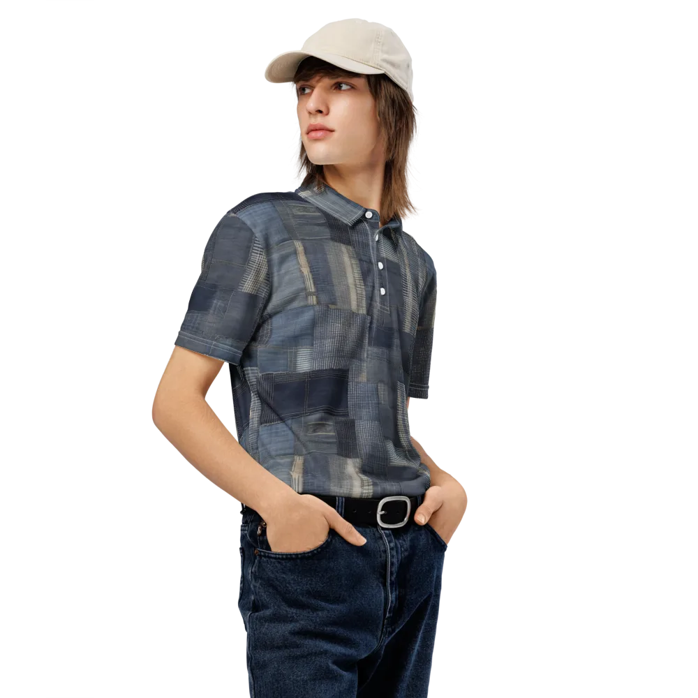 Blue Loom on Men's Slim Fit Polo Shirt — Right Front