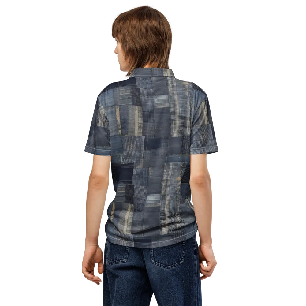 Blue Loom on Men's Slim Fit Polo Shirt — Back