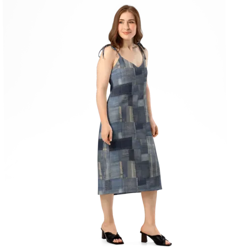 Blue Loom on a Slip Dress