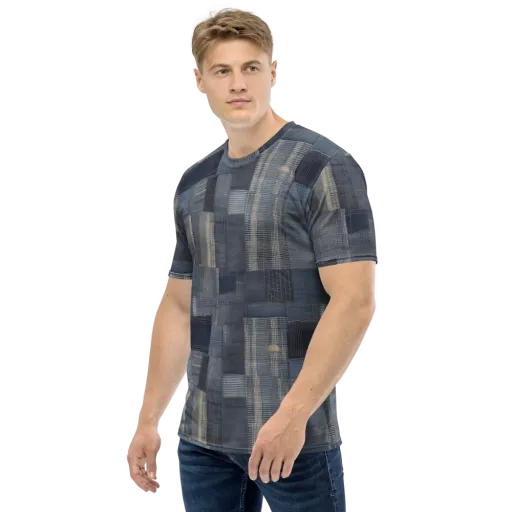 Blue Loom on a Men's Crew Neck T-Shirt