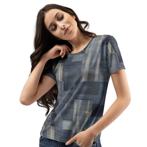 Blue Loom on a Women's Crew Neck T-Shirt