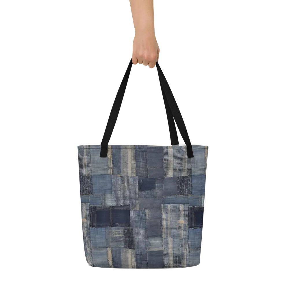 Blue Loom on Large Tote Bag W/ Pocket — Front