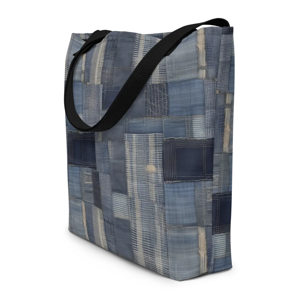Blue Loom on Large Tote Bag W/ Pocket — Front