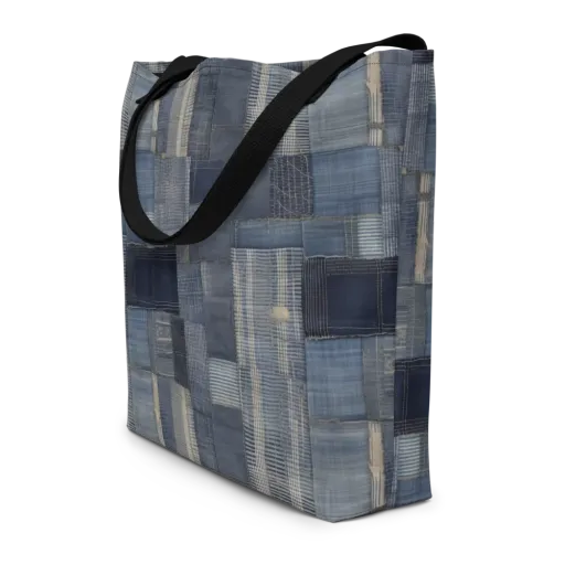 Blue Loom on a Large Tote Bag W/ Pocket