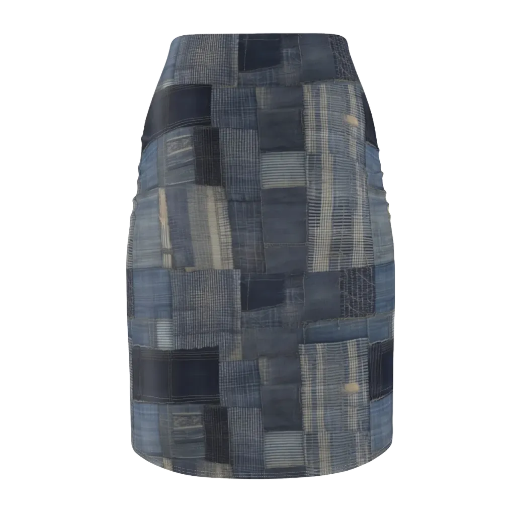 Blue Loom on Pencil Skirt — Back