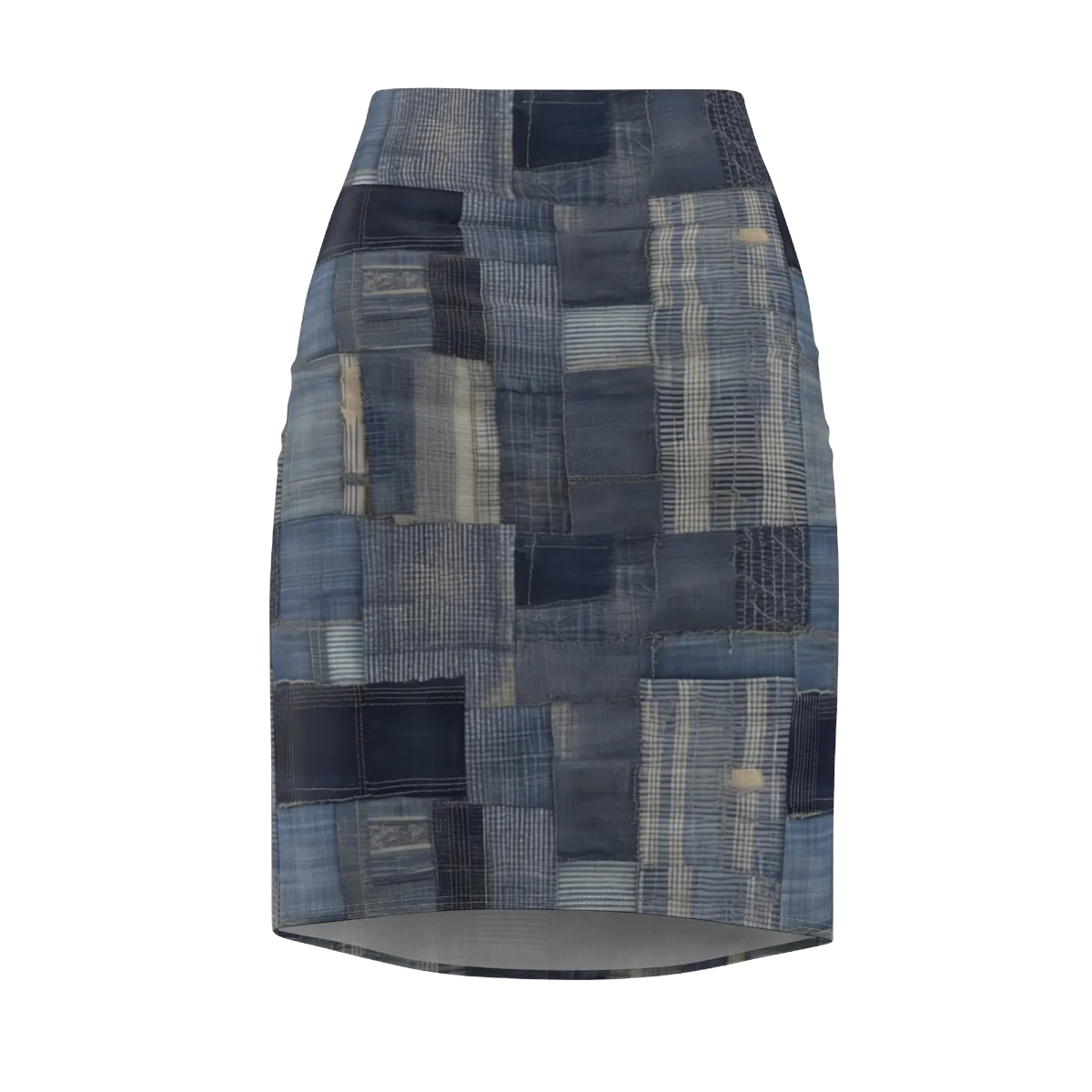 Blue Loom on Pencil Skirt — Front