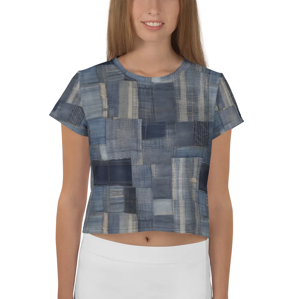 Blue Loom on Crop Tee — Front