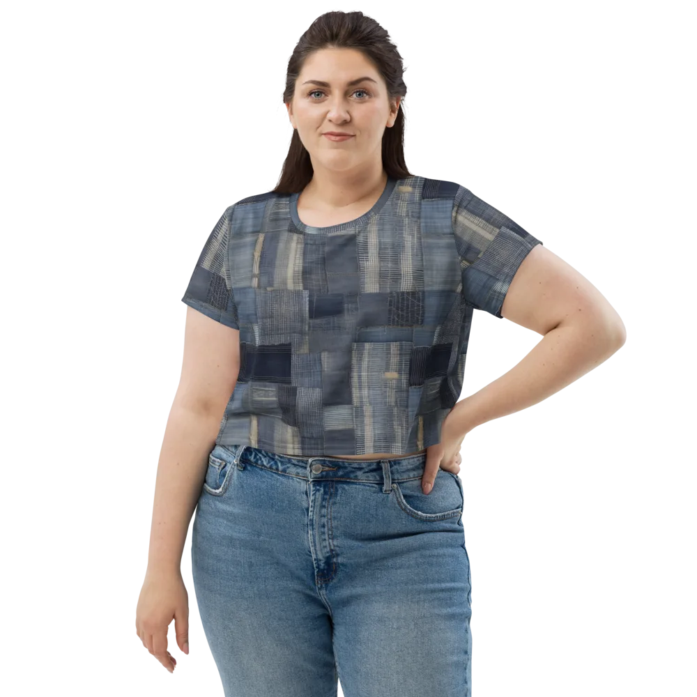 Blue Loom on Crop Tee — Front