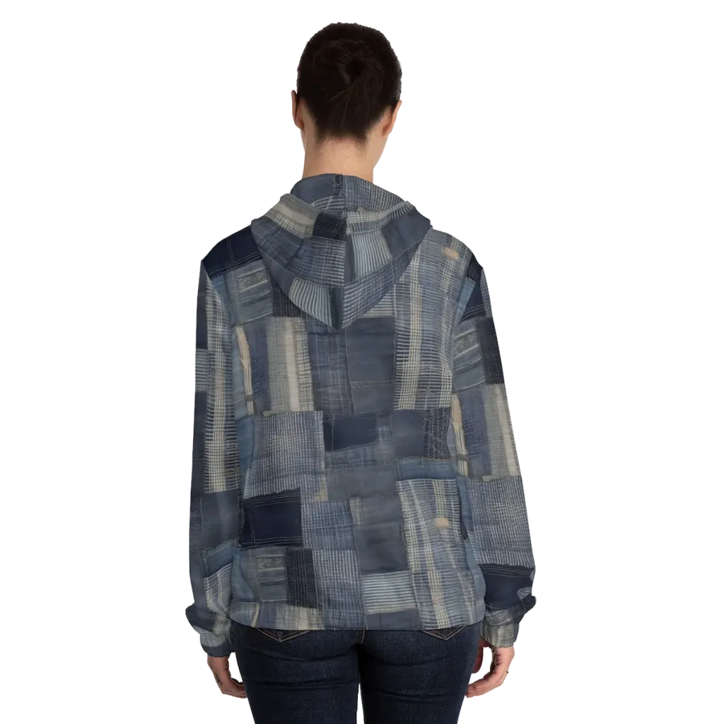 Blue Loom on Women's Full-Zip Hoodie — Back On Person