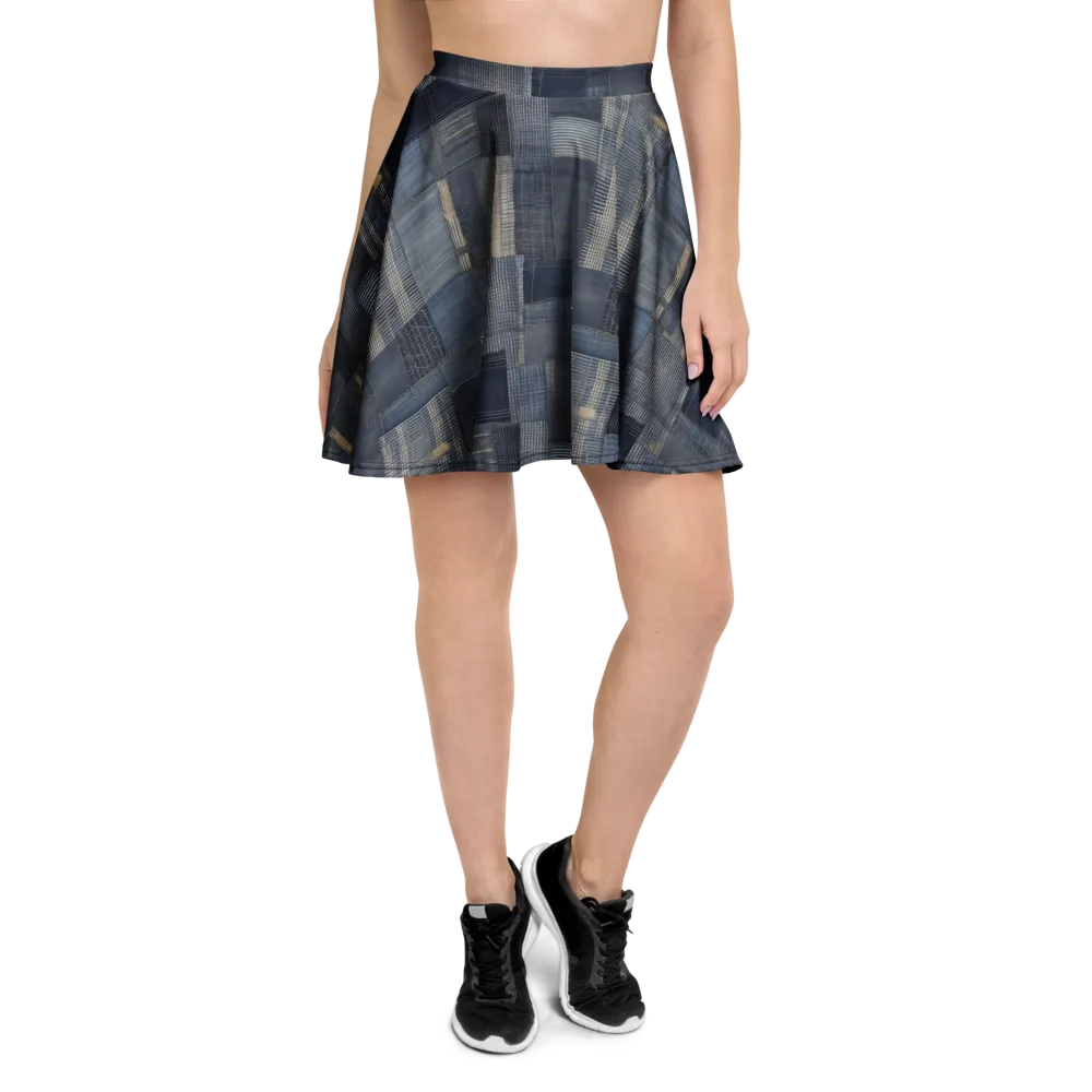 Blue Loom on Skater Skirt — Front