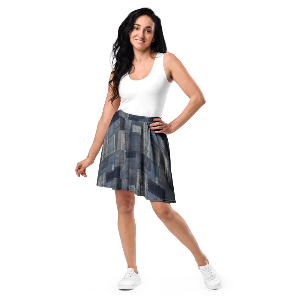 Blue Loom on Skater Skirt — Front