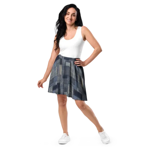 Blue Loom on a Skater Skirt