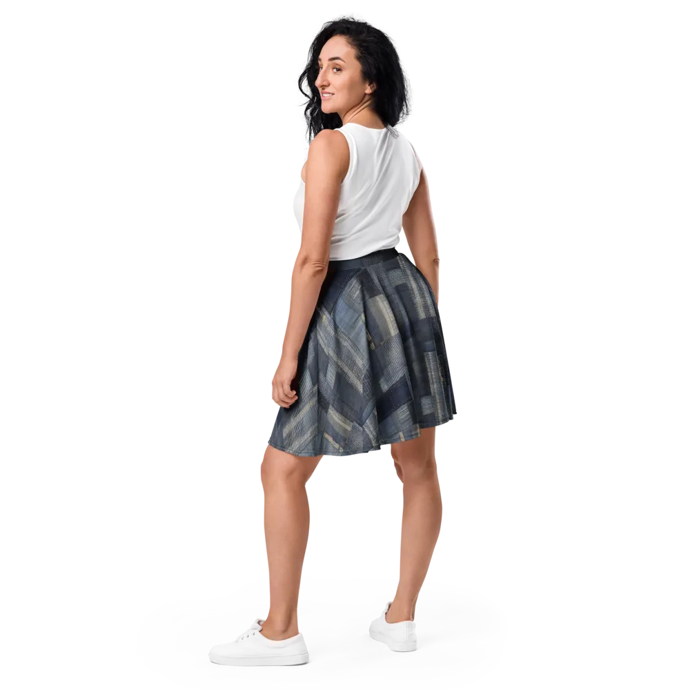 Blue Loom on Skater Skirt — Back