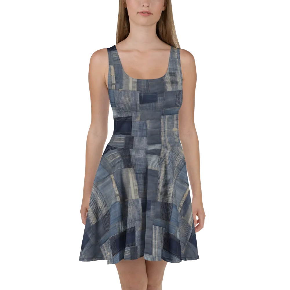 Blue Loom on Skater Dress — Front