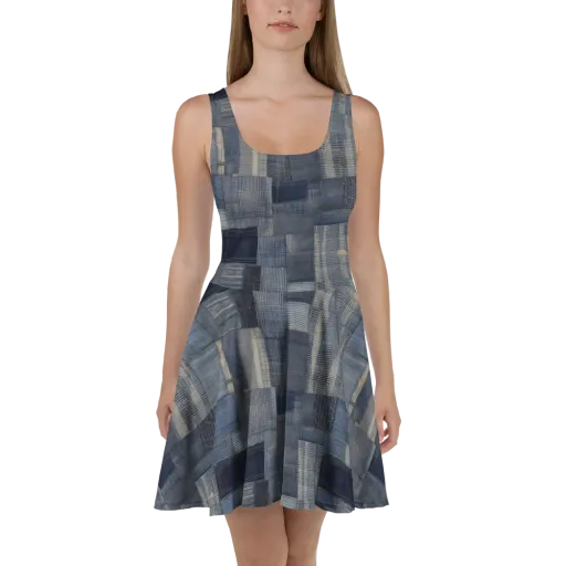 Blue Loom on a Skater Dress