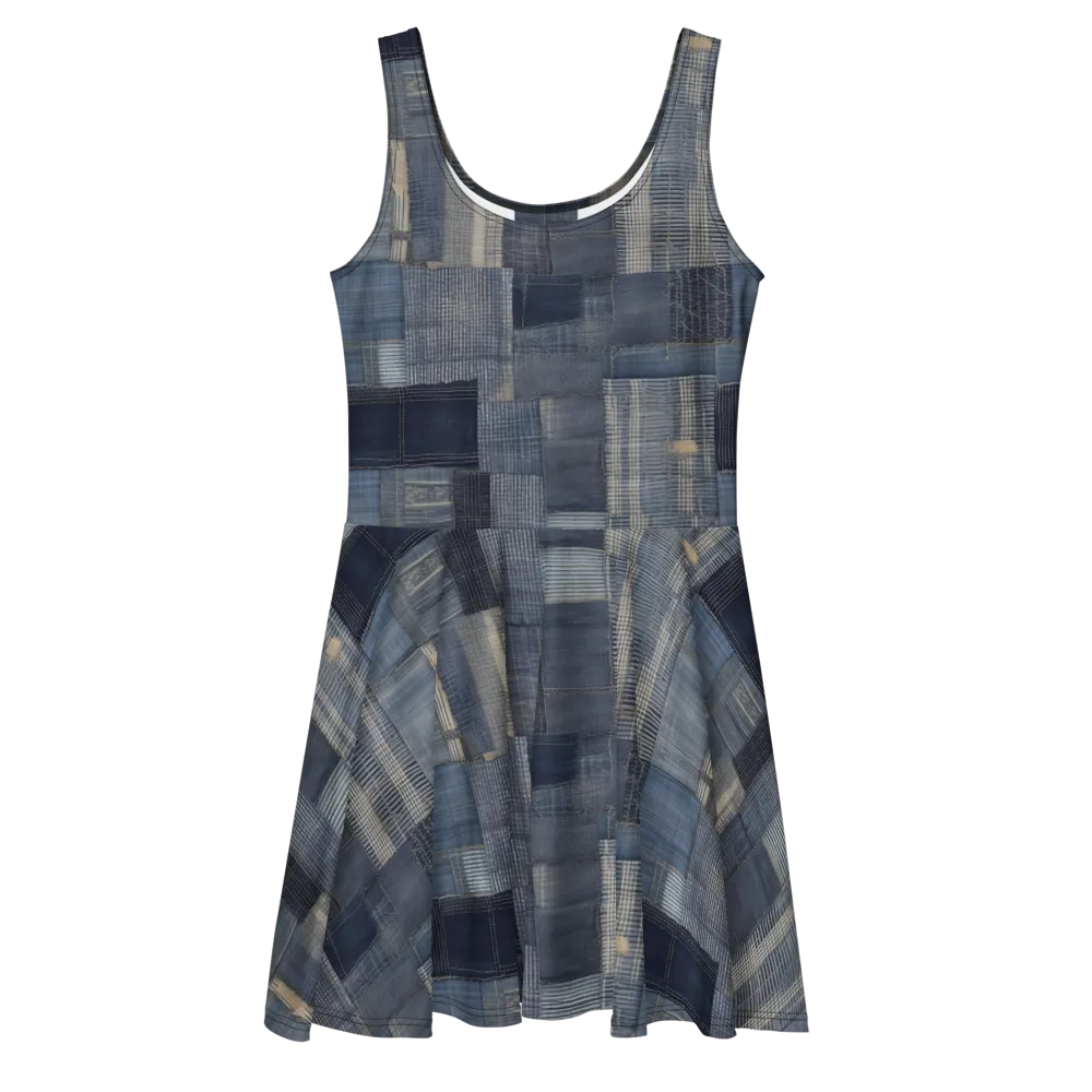 Blue Loom on Skater Dress — Front
