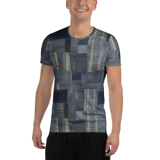 Blue Loom on a Men's Athletic T-Shirt