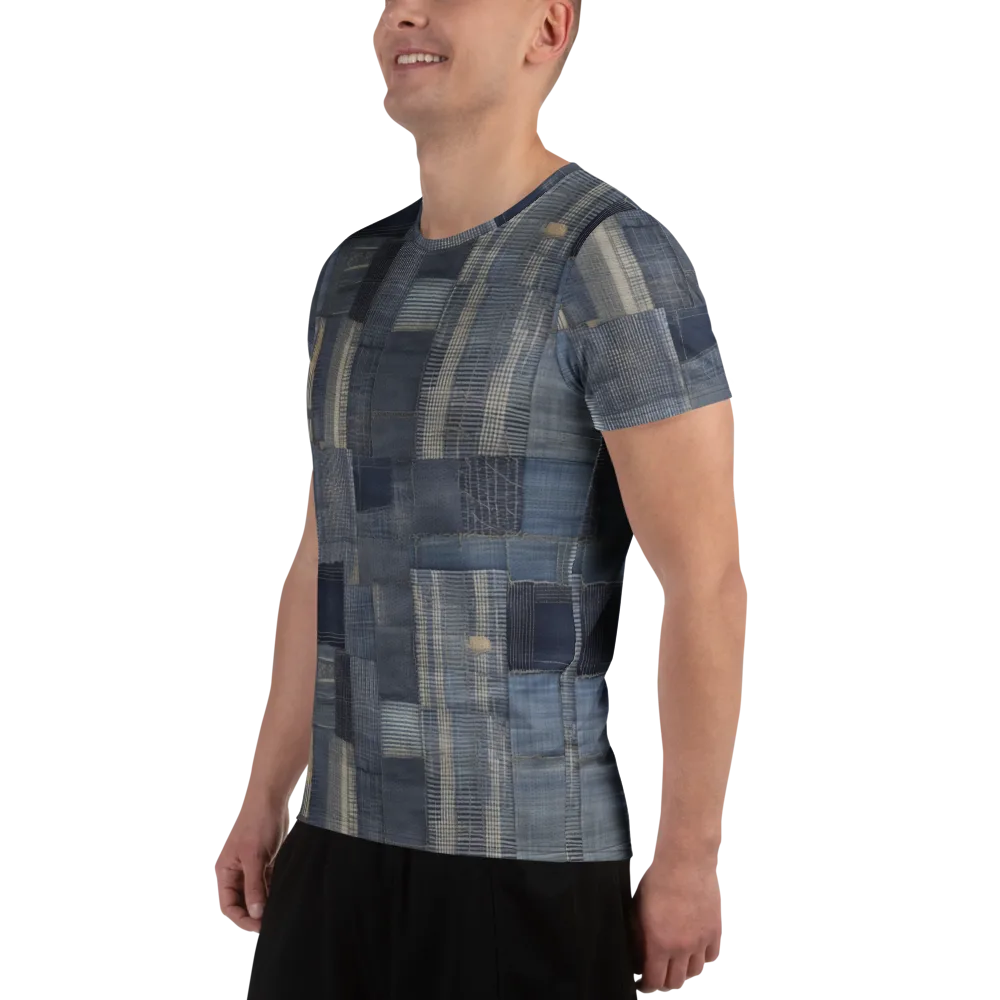 Blue Loom on Men's Athletic T-Shirt — Left