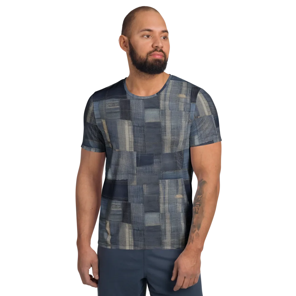Blue Loom on Men's Athletic T-Shirt — Front