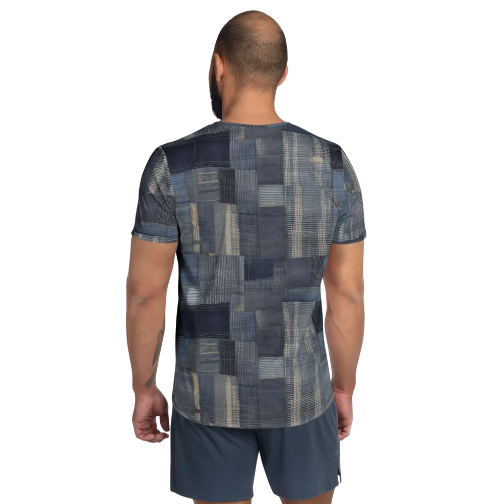 Blue Loom on Men's Athletic T-Shirt — Back