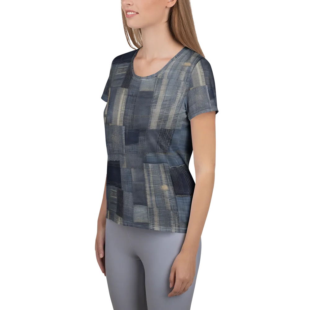 Blue Loom on Women's Athletic T-Shirt — Left