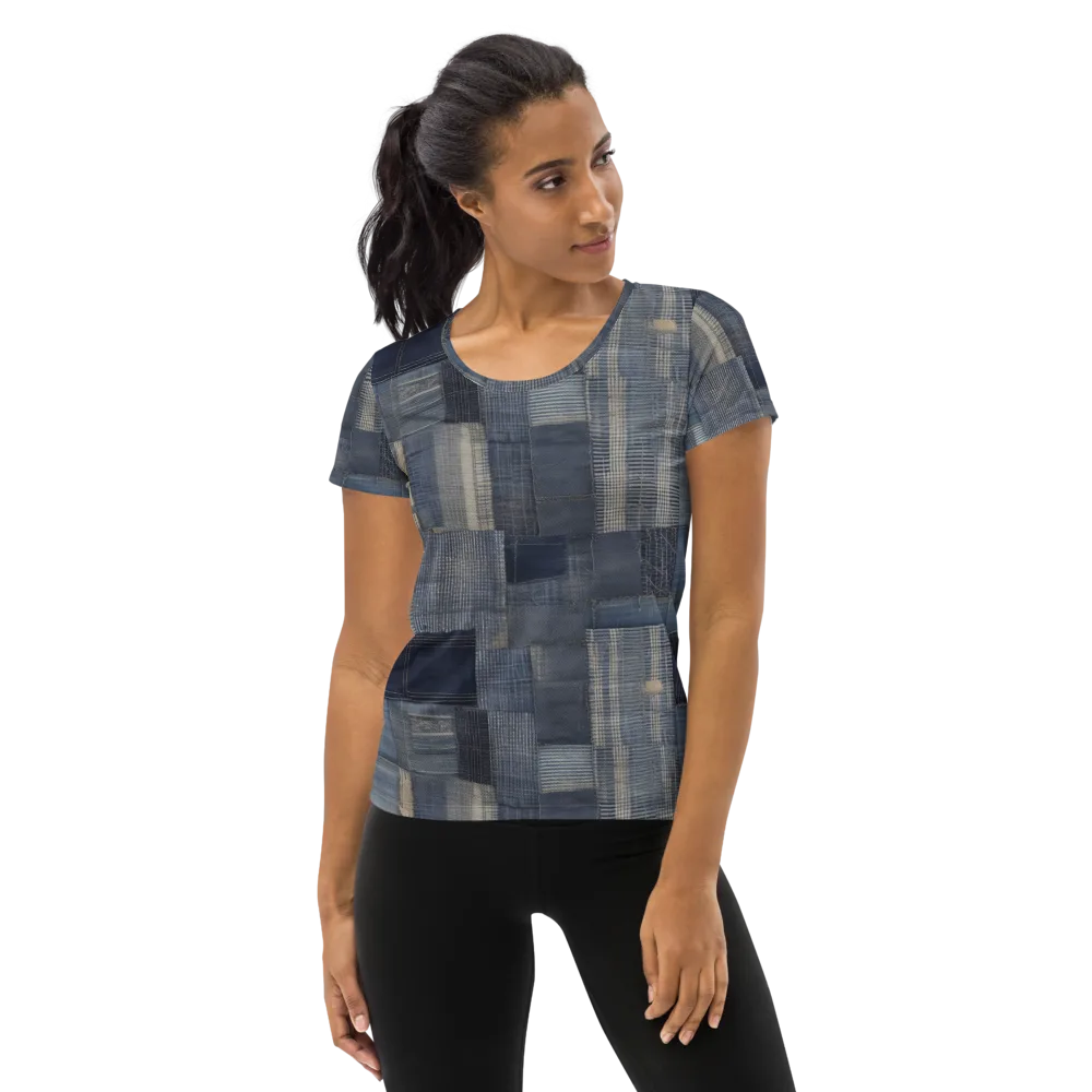 Blue Loom on Women's Athletic T-Shirt — Front