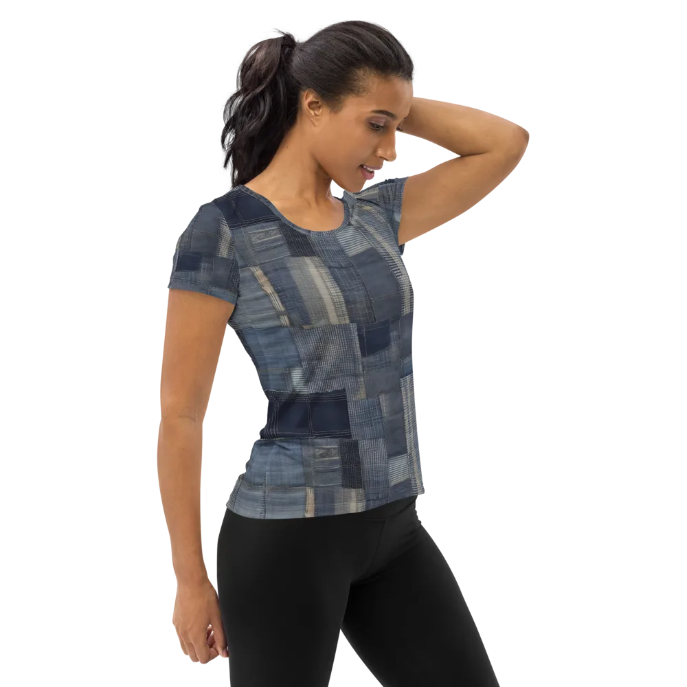 Blue Loom on Women's Athletic T-Shirt — Right