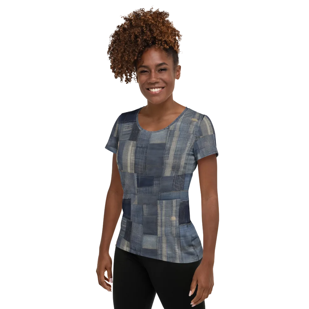 Blue Loom on Women's Athletic T-Shirt — Left