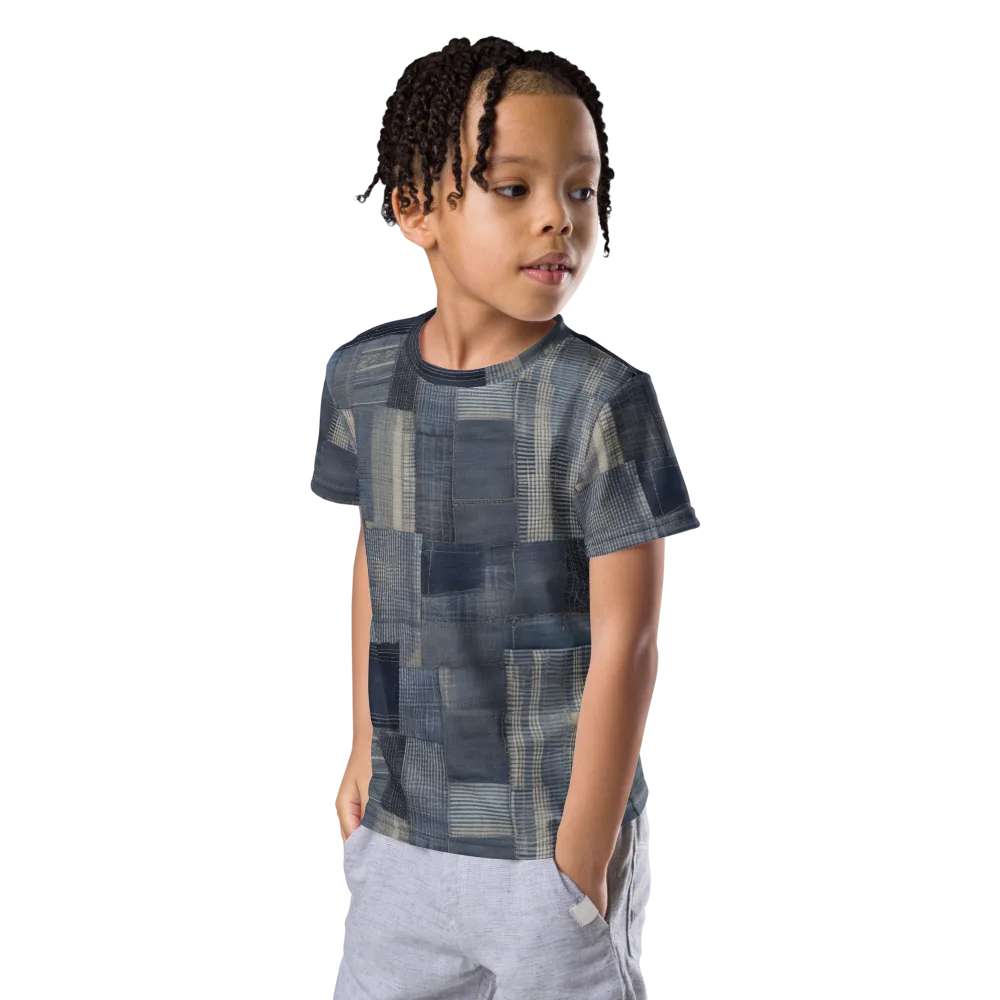 Blue Loom on Kids Crew Neck T-Shirt — Left Front