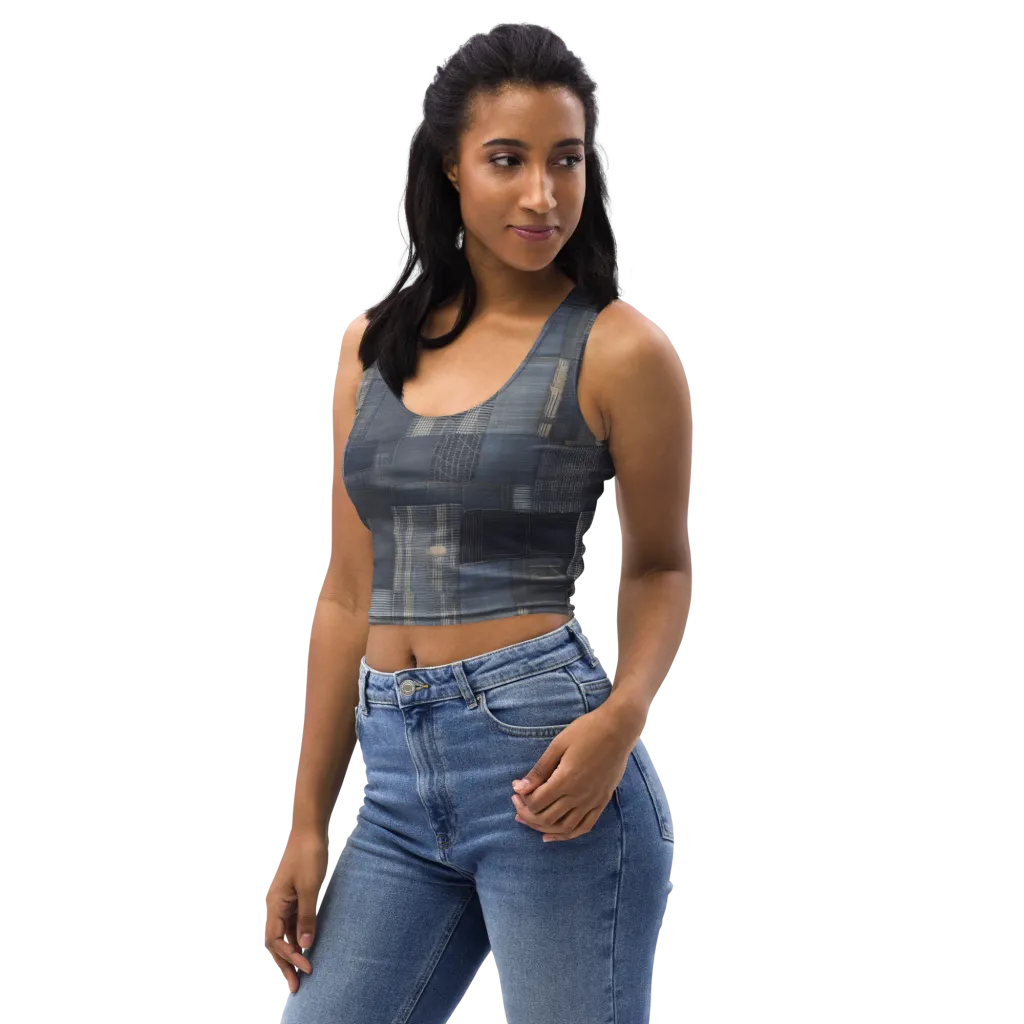 Blue Loom on Crop Top — Left Front
