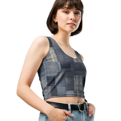 Blue Loom on a Crop Top