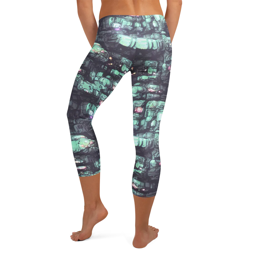 Neon Underworld on Capri Leggings — Back