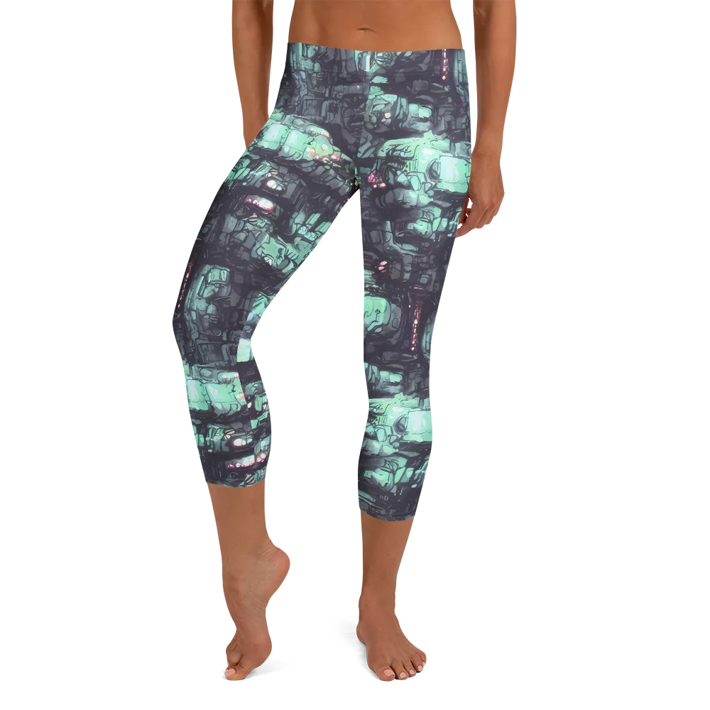 Neon Underworld on Capri Leggings — Front