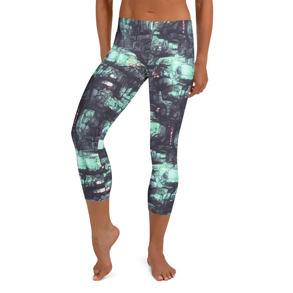 Neon Underworld on Capri Leggings — Front