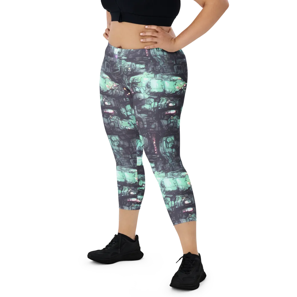 Neon Underworld on Capri Leggings — Front