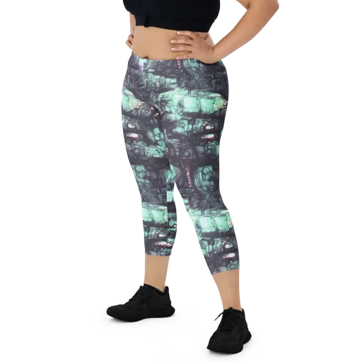Neon Underworld on a Capri Leggings