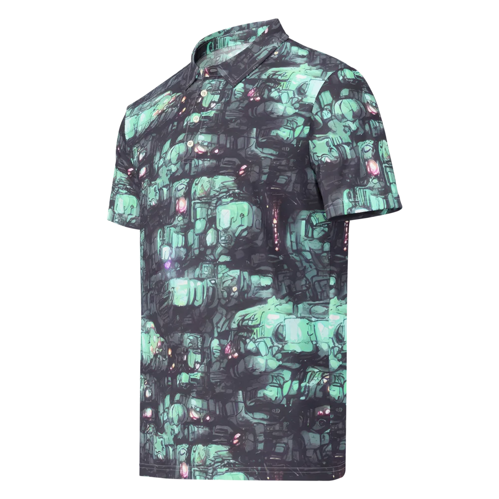Neon Underworld on Men's Slim Fit Polo Shirt — Left Front