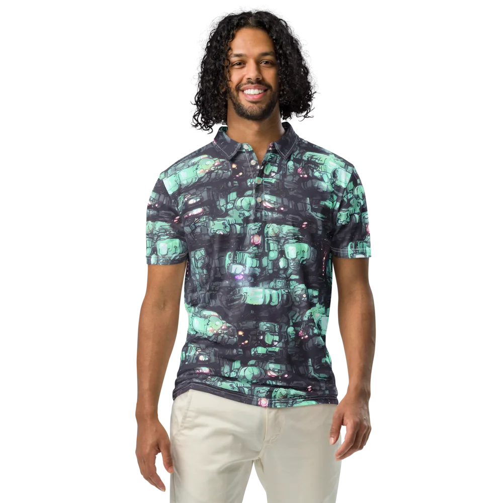 Neon Underworld on Men's Slim Fit Polo Shirt — Front