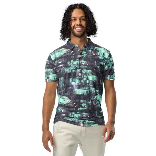 Neon Underworld on a Men's Slim Fit Polo Shirt